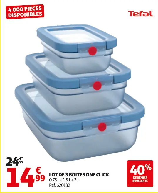 Offre: Lot de 3 boites one click