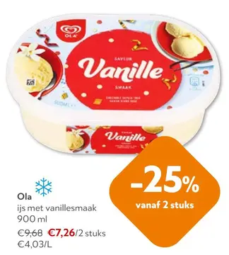 Aanbieding: ijs met vanillesmaak