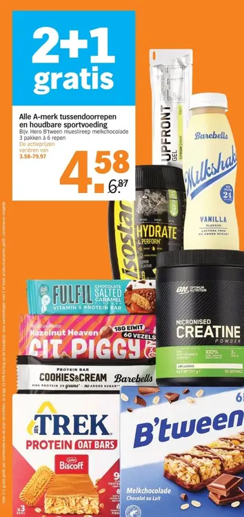 Aanbieding: Alle A-merk tussendoorrepen en houdbare sportvoeding