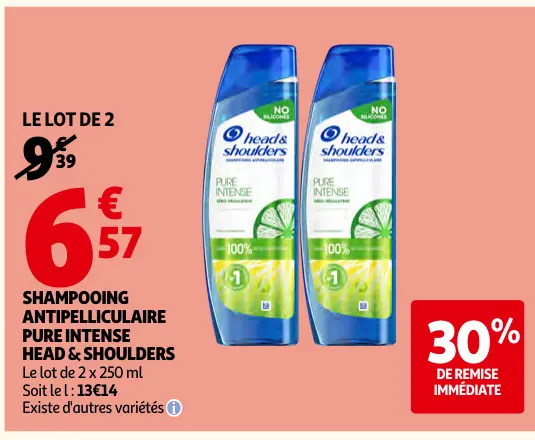 Offre: Shampooing antipelliculaire pure intense