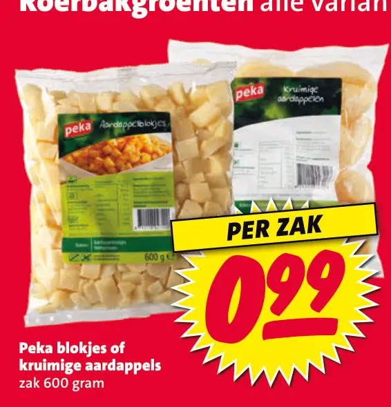 Aanbieding: blokjes of kruimige aardappels