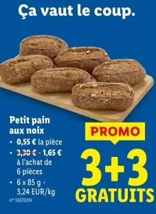 Offre: Petit pain aux noix