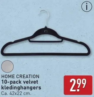 Aanbieding: 10-pack velvet kledinghangers
