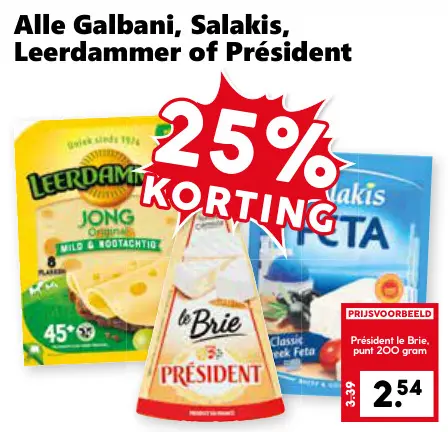 Aanbieding: Galbani, Salakis, Leerdammer of Président