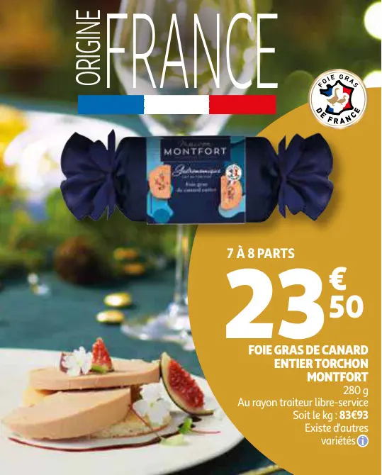 Offre: Foie gras de canard entier torchon