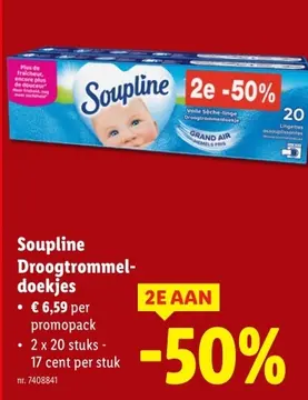 Aanbieding: Soupline Droogtrommeldoekjes