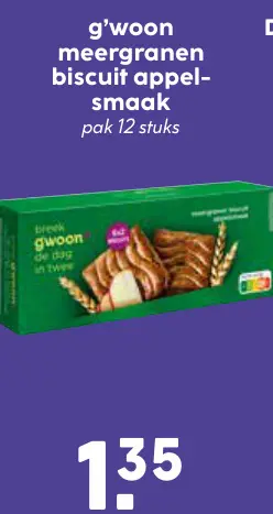 Aanbieding: Meergranen biscuit appel-smaak