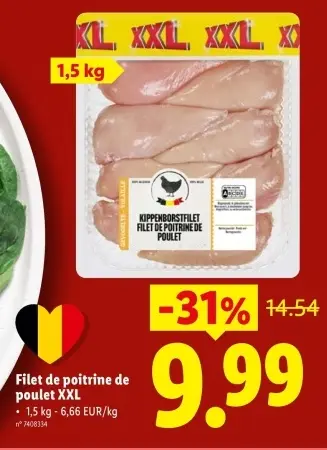 Offre: Filet de poitrine de poulet XXL