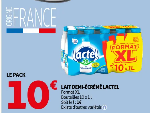 Offre: Lait demi-écrémé