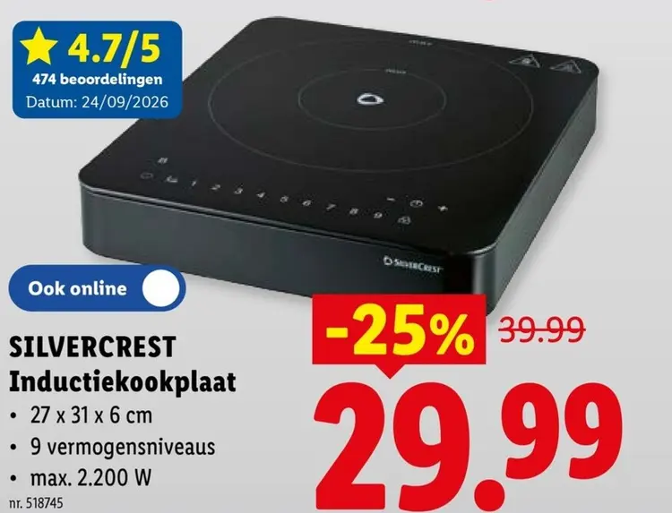 Promotie: Inductiekookplaat