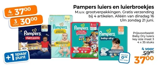 Aanbieding: Pampers luiers en luierbroekjes