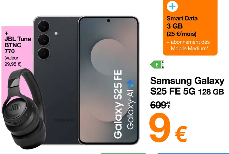 Offre: Samsung Galaxy S25 FE 5G 128 GB