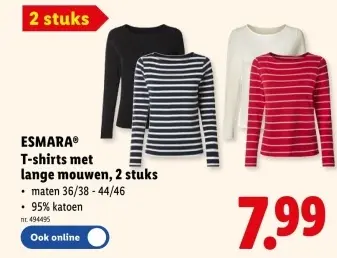 Promotie: T-shirts met lange mouwen