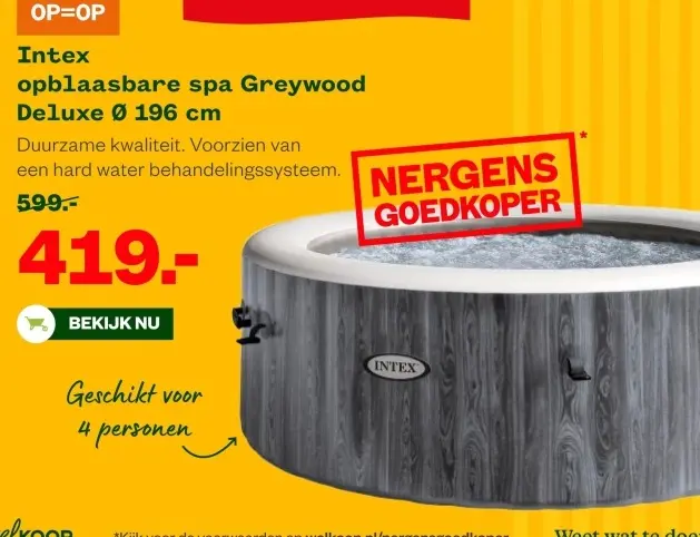 Aanbieding: opblaasbare spa Greywood Deluxe Ø 196 cm