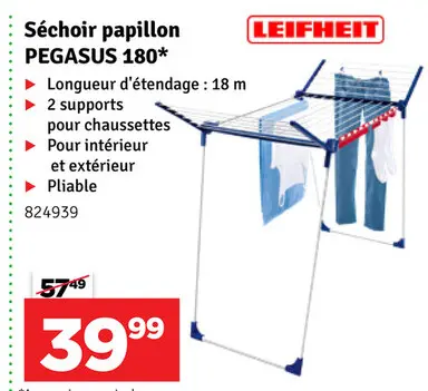 Offre: Séchoir papillon PEGASUS 180*