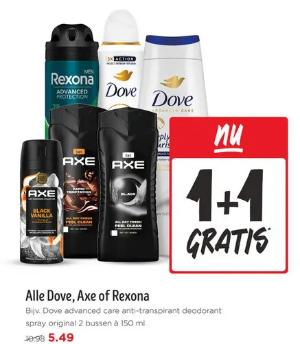 Aanbieding: Alle Dove, Axe of Rexona