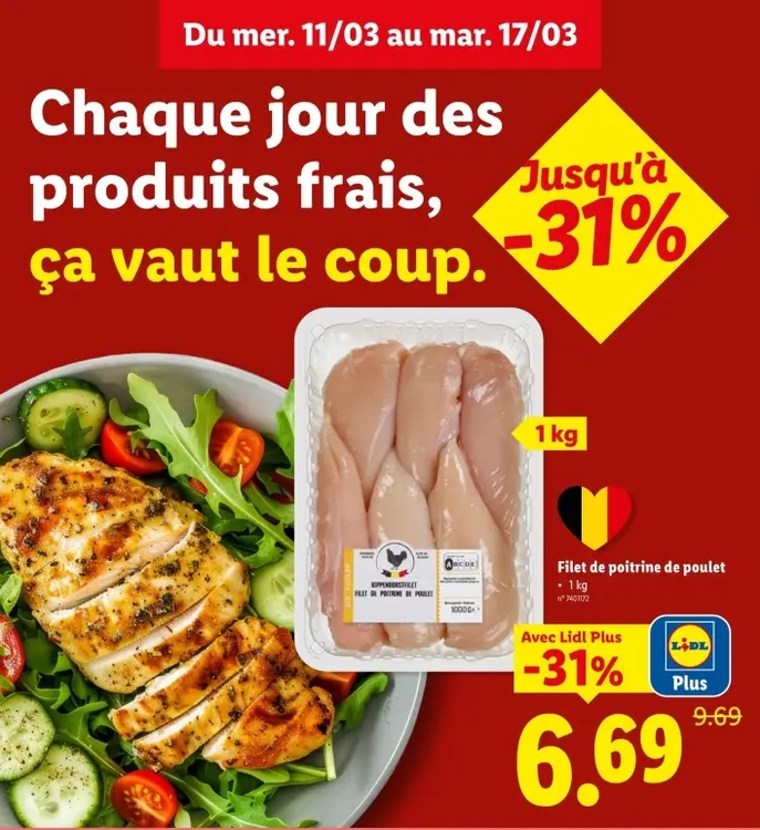Offre: Filet de poitrine de poulet