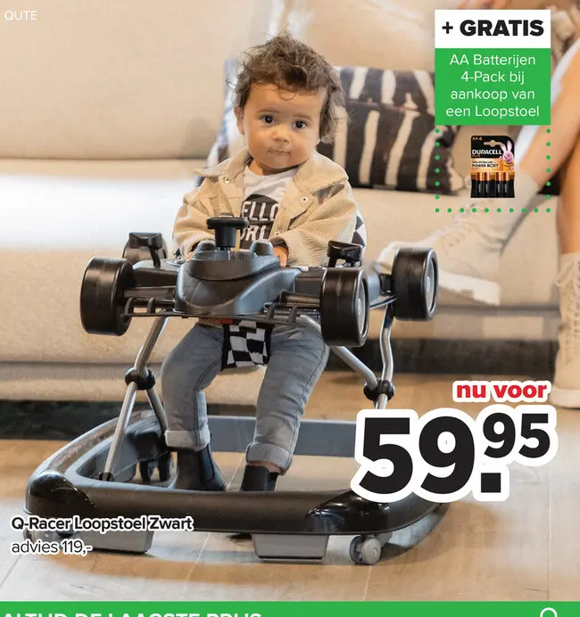 Promotie: Q-Racer Loopstoel Zwart