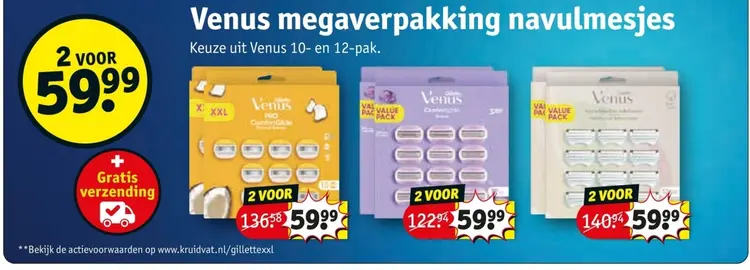 Aanbieding: Venus megaverpakking navulmesjes