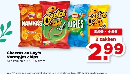 Aanbieding: Cheetos en Lay's Vormpjes chips