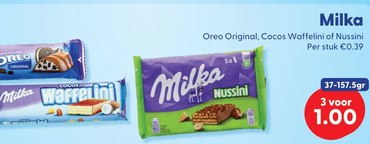 Aanbieding: Oreo Original, Cocos Waffelini of Nussini