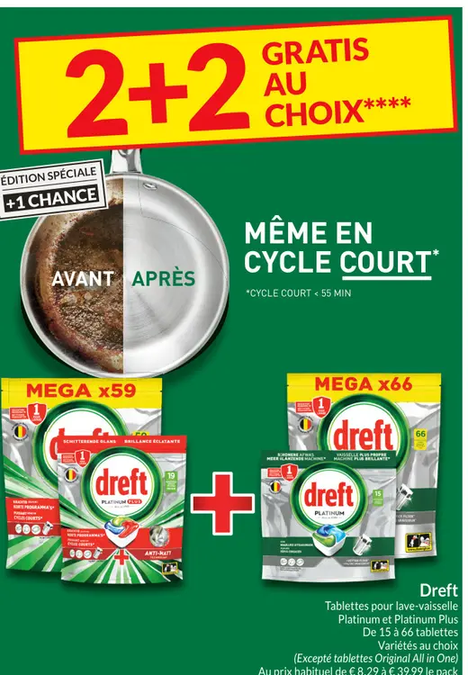 Offre: Tablettes pour lave-vaisselle Platinum et Pla