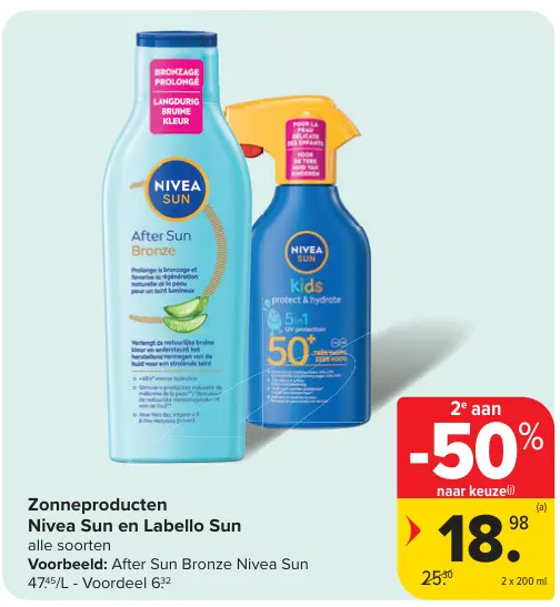 Promotie: Zonneproducten Nivea Sun en Labello Sun