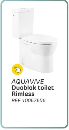 Promotie: Aquavive duoblok toilet cormor i universele afvoeri randloos toiletpot wit