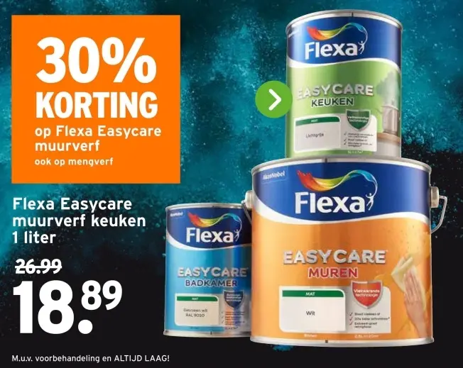 Aanbieding: Flexa Easycare muurverf keuken