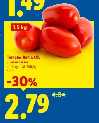 Offre: Tomates Roma XXl