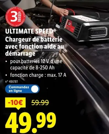 Offre: Chargeur de batterie avec fonction aide au démarrage