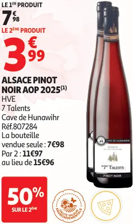 Offre: 7 Talents & Cave de Hunawihr Pinot Noir AOP 2025