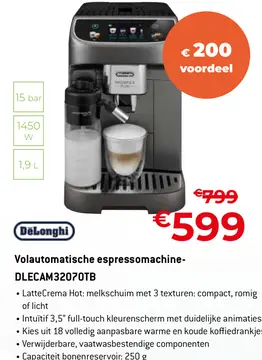 Aanbieding: Volautomatische espressomachine-DLECAM32070TB
