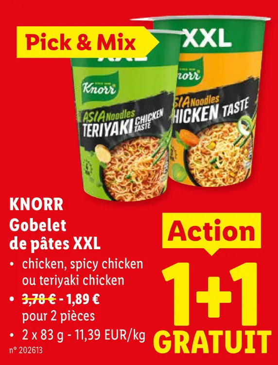 Offre: Gobelet de pâtes XXL