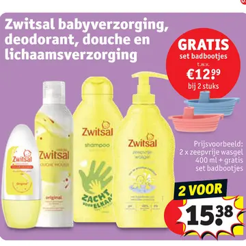 Aanbieding: Zwitsal babyverzorging, deodorant, douche en 