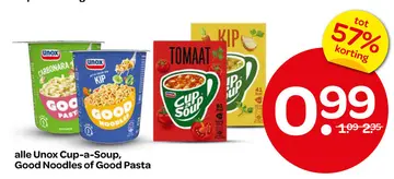 Aanbieding: alle Unox Cup-a-Soup, Good Noodles of Good Pasta