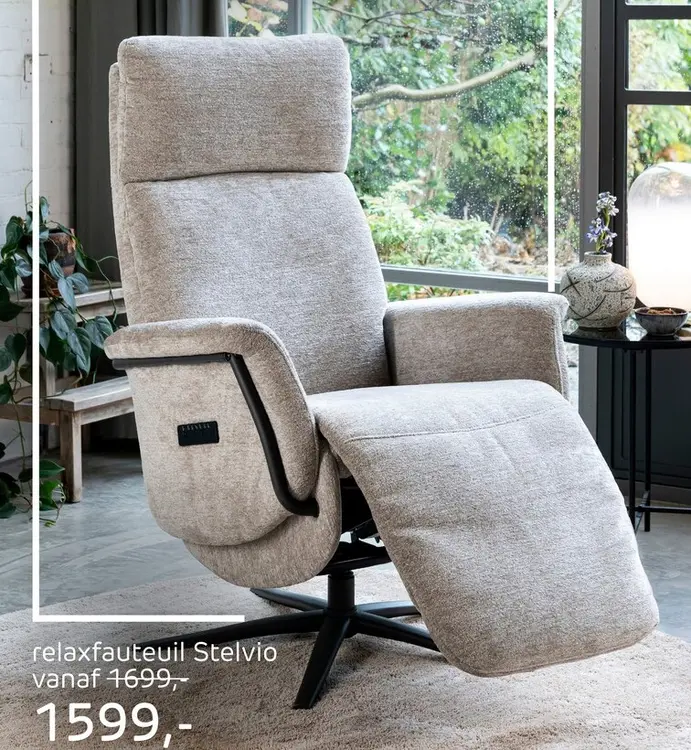 Promotie: Stelvio, relaxfauteuil - stof Enzo