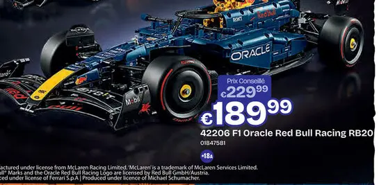 Offre: 42206 LEGO Formula 1 Technic F1 Oracle Red Bull Racing RB