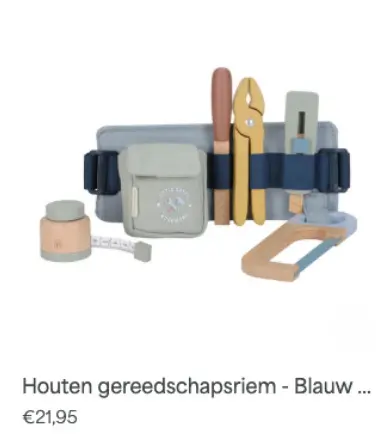 Aanbieding: Houten gereedschapsriem - Blauw
