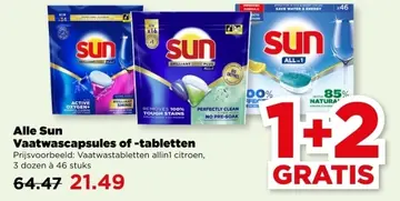 Aanbieding: Alle Sun Vaatwascapsules of -tabletten