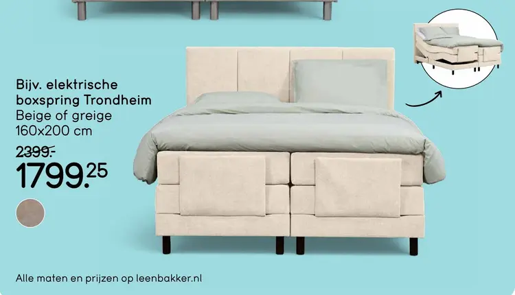 Aanbieding: Elektrische boxspring Trondheim