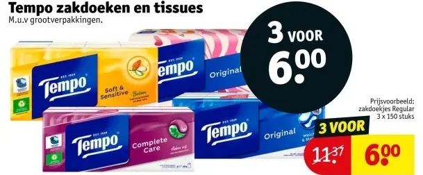 Aanbieding: zakdoeken en tissues