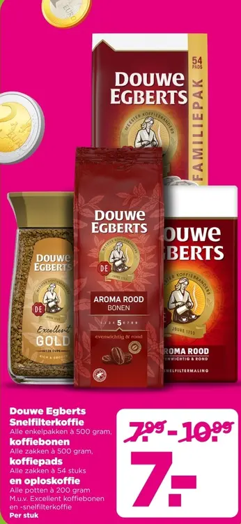 Aanbieding: Snelfilterkoffie, koffiebonen, koffiepads en oploskoffie