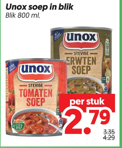 Aanbieding: Unox soep in blik