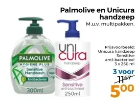 Aanbieding: Palmolive en Unicura handzeep