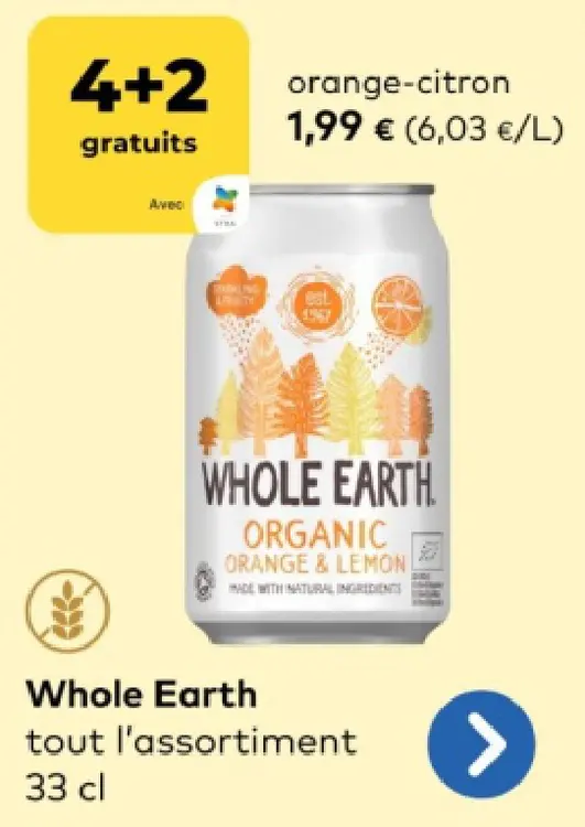Offre: Whole Earth Organic Orange & Lemon