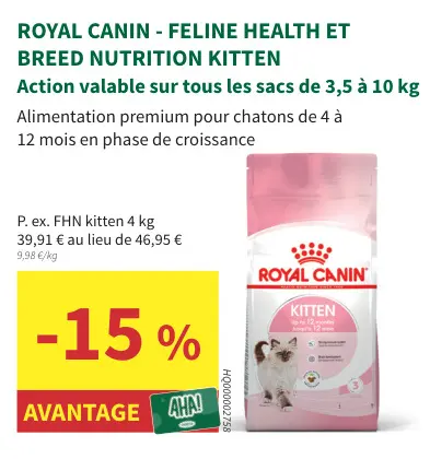 Offre: Feline health et breed nutrition kitten