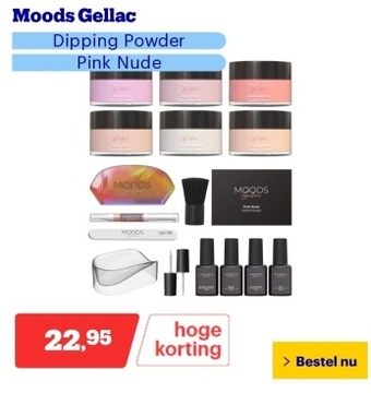 Aanbieding: Moods Gellac - Dipping Powder Starters Kit - Pink Nude - 6 Kleuren - Acryl Nagels Starterspakket - Dip Nagels