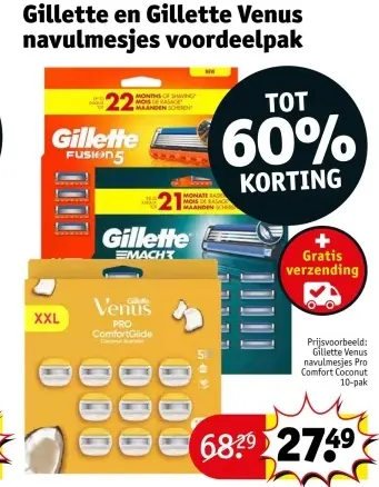 Promotie: Gillette en Gillette Venus navulmesjes voordeelpak