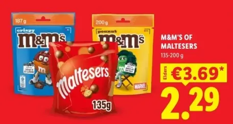 Aanbieding: M&m's of Maltesers